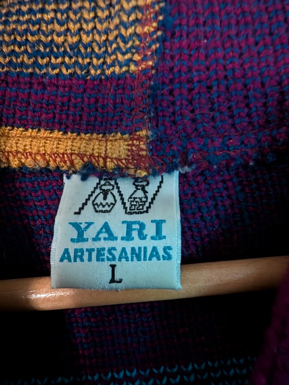Vintage Yari Artesanias Aztec Wool Handcrafted Andes-Inspired Jacket Size Large - Picture 2 of 3